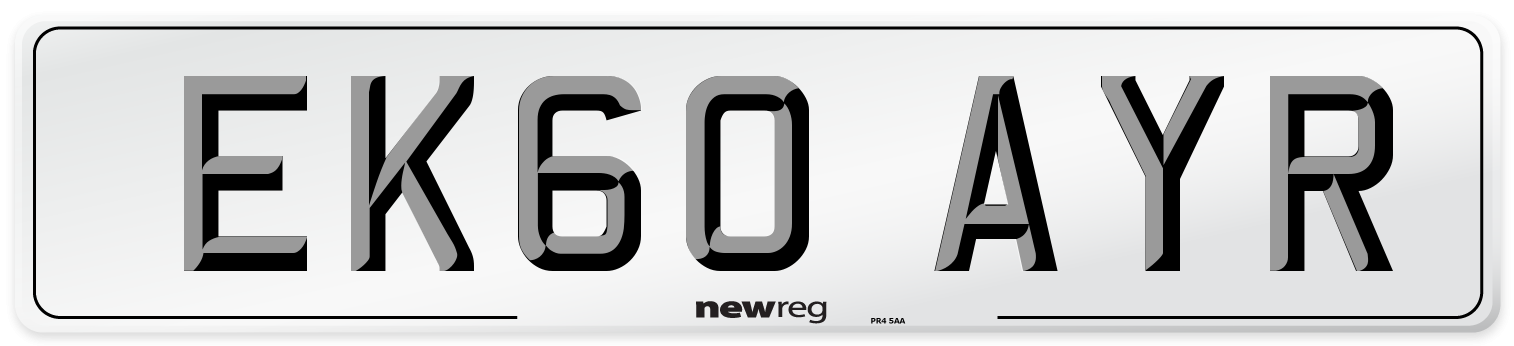 EK60 AYR Number Plate from New Reg